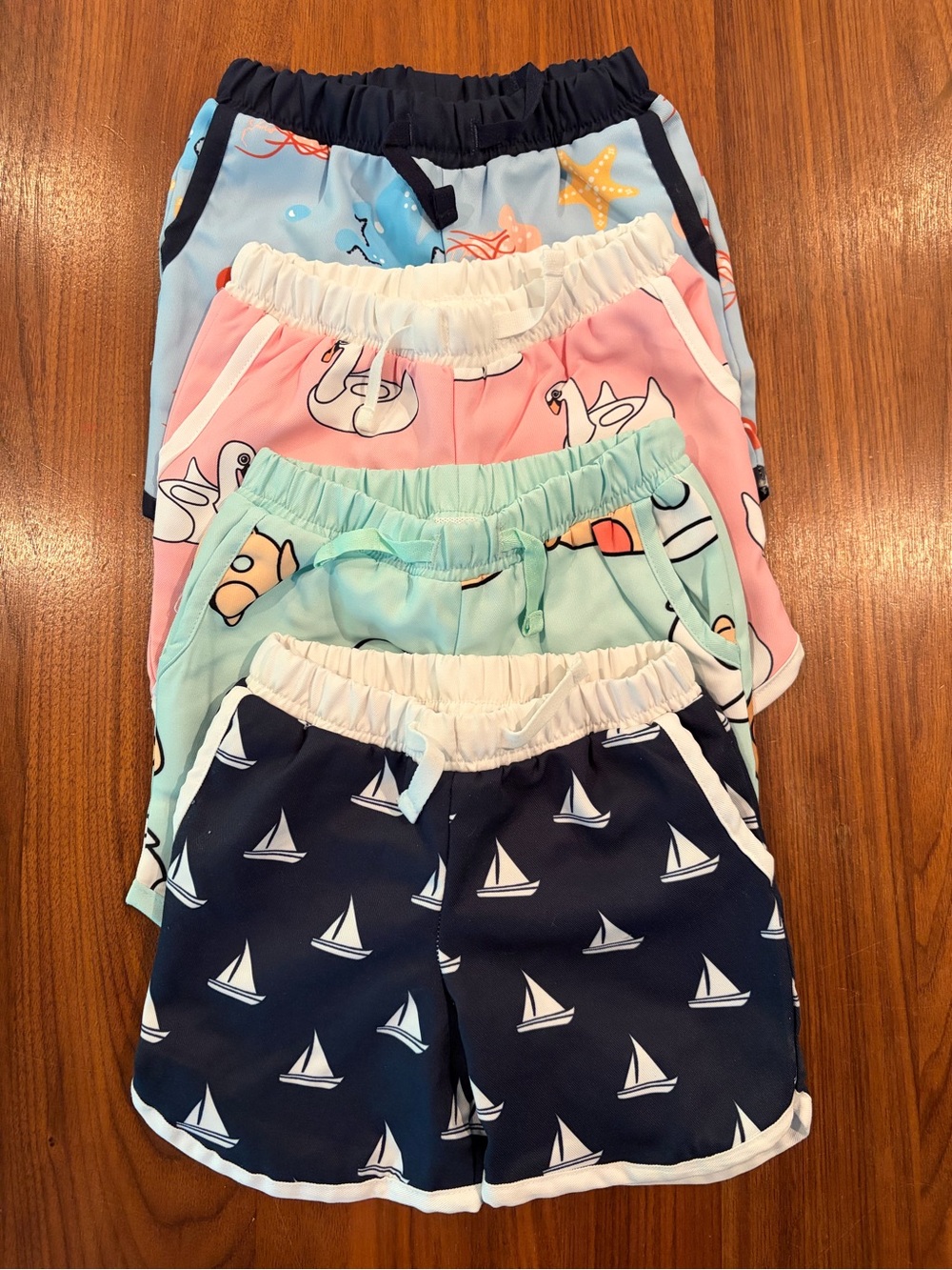 Monica & Andy Kids Mint Green Summer Favorites Print Swim Shorts - Picture 2 of 2